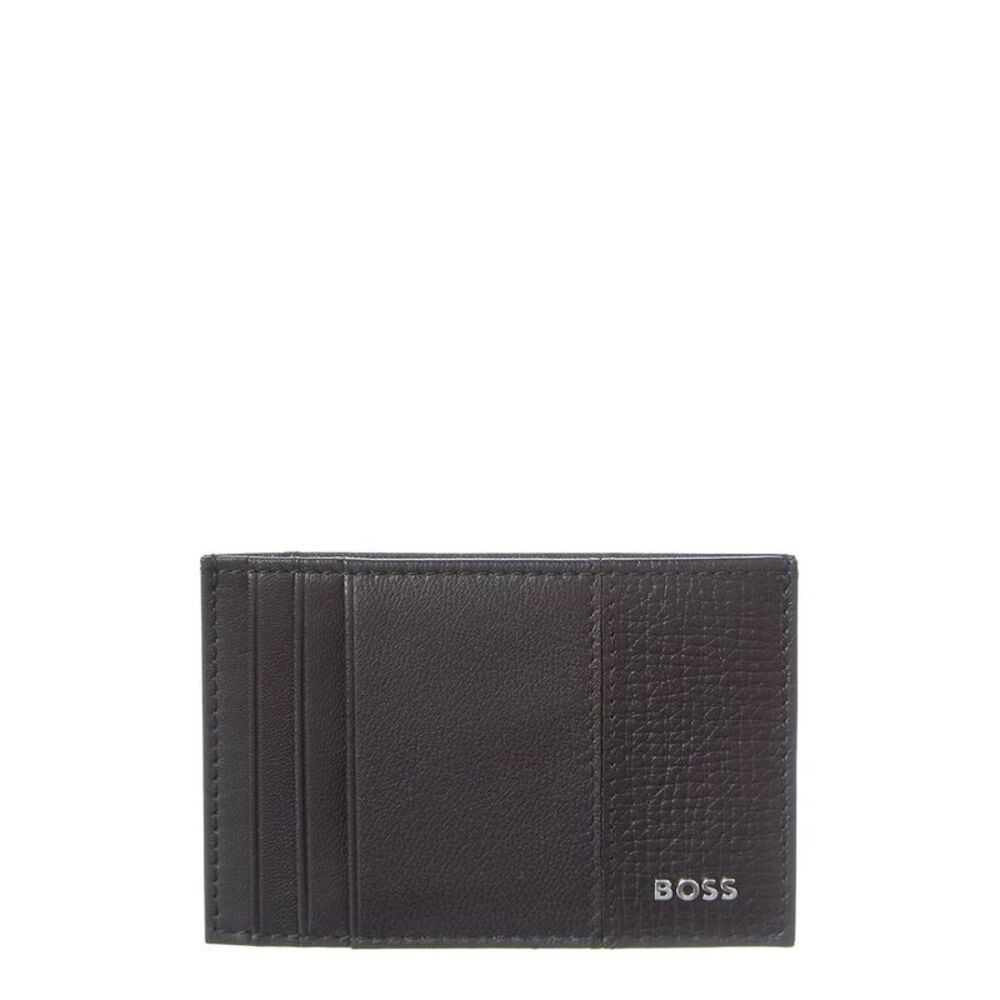 Hugo Boss New Crosstown Leather & Mesh Card Case, Black